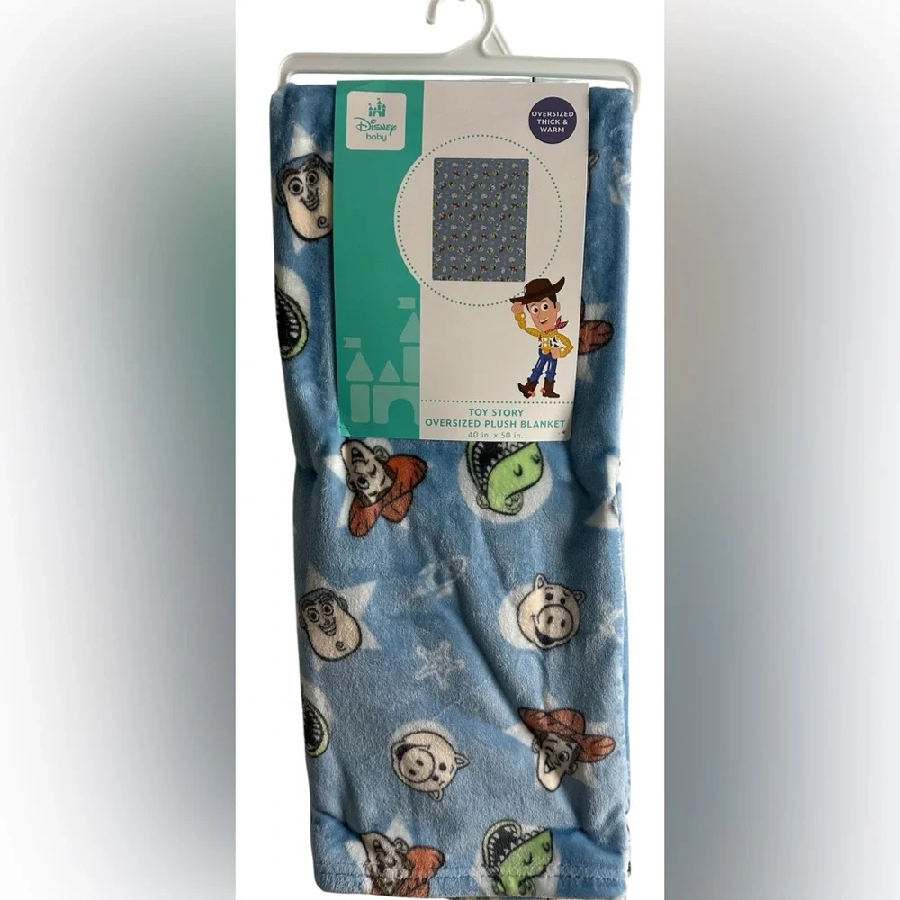 Disney Toy Story Plush Toddler Blanket Oversized 40x50 Woody~Buzz~Rex NWT
